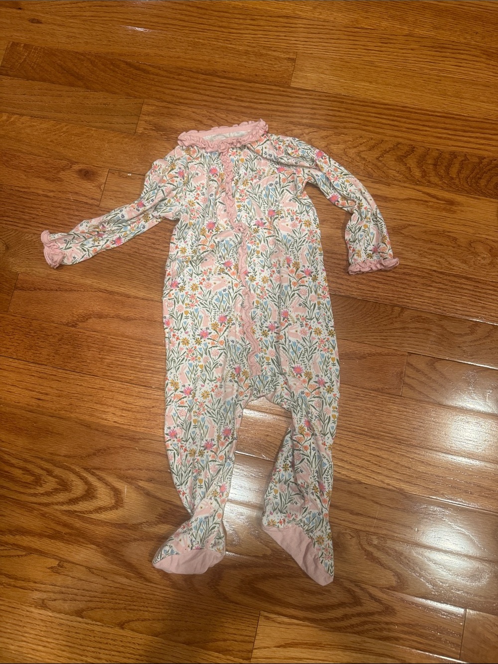 Magnetic Me Pink Floral Footed One-Piece Sleeper